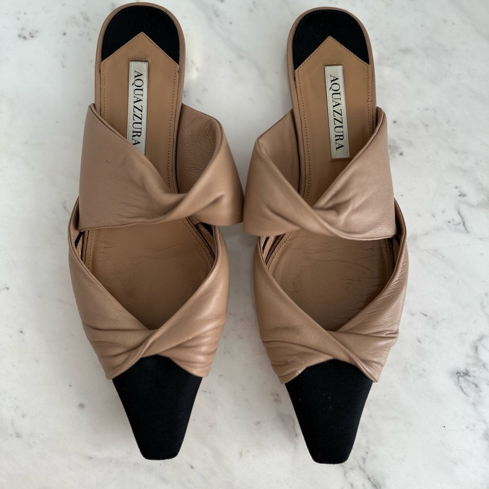 AQUAZZURA Twist Flat Mules size 38 - Picture 2 of 3